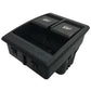 Car window lifter switch, black plastic module with two rocker switches