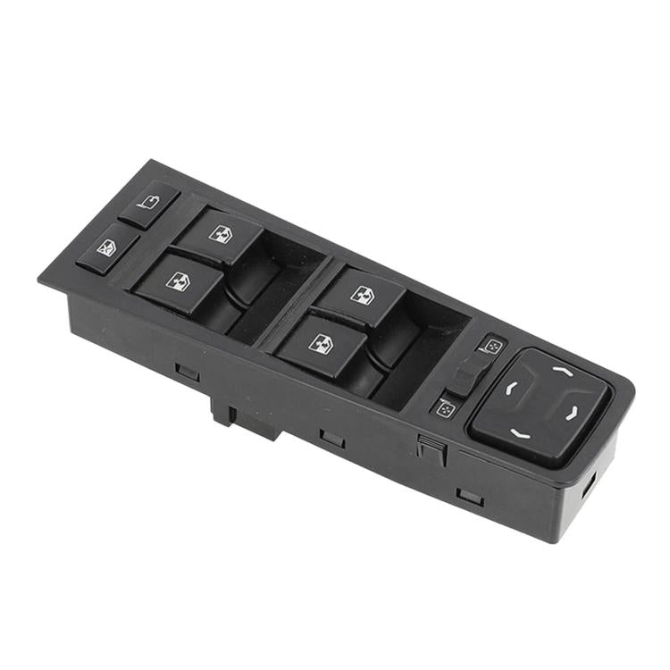 Car window switch panel with four power window rockers and window lock button, black