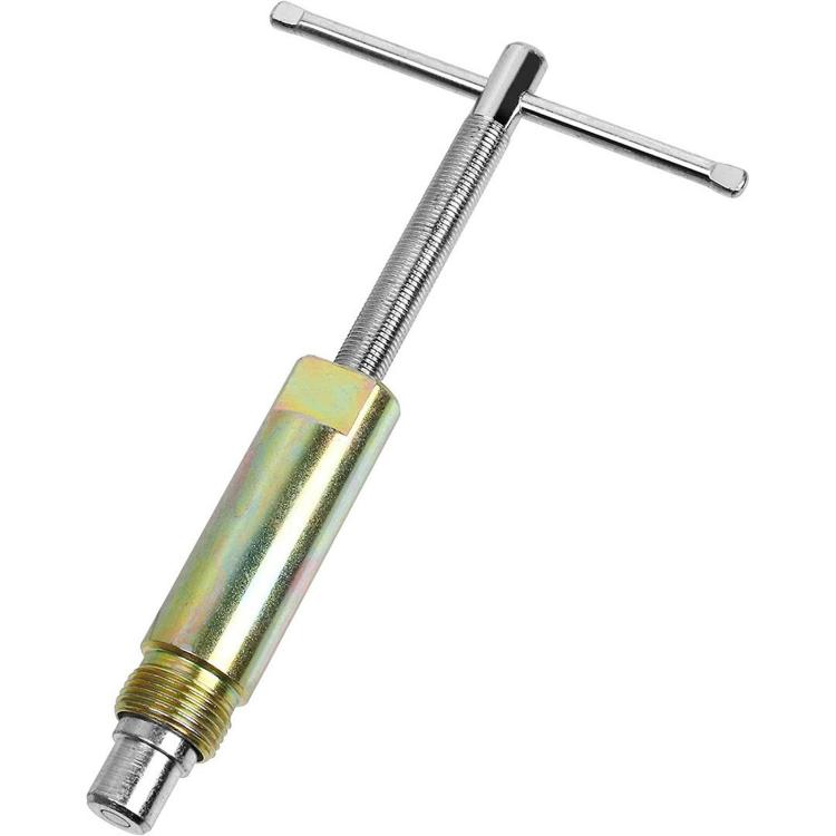 Compression sleeve puller tool with threaded coil handle and T-bar grips