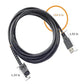 Black diagnostic cable with USB connector ends and length markings