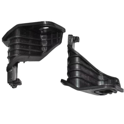 Front headlight bracket retainer clip, black plastic, curved spring tabs