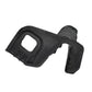 Front headlight bracket retainer clip, black plastic with square mounting hole