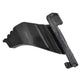 Front headlight bracket retainer clip, black plastic strip with latch tab