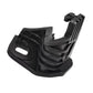 Front headlight bracket retainer clip, black plastic housing with ridged arm