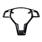 Steering wheel modification decal set, glossy black frame with silver trim sections