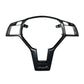 Steering wheel modification decal set, carbon fiber pattern with black bottom insert
