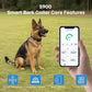 Anti-bark dog collar with black fabric strap and circular control module