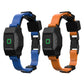 Blue and orange GPS dog training collars with black GPS modules