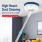 Cordless window cleaner with extendable pole and rotating circular scrub head