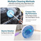 Cordless electric scrubber with rotating circular brush head and telescopic handle