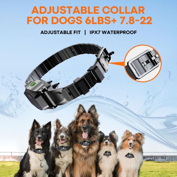 Adjustable black electronic training collar with buckle and waterproof design