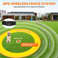 GPS wireless fence system diagram with correction zones and remote collar