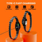 Black GPS pet training collar showing two charging ports with type-C cable.