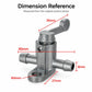 Metal fuel petcock valve with manual lever, barbed ports, and base