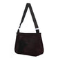 Kids single-shoulder mesh pouch bag with dark black body and black shoulder strap