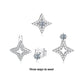 Three-way star crystal earrings set: star studs plus round-top studs
