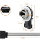 Tail light bulb socket holder with connector plug and measured dimensions diagram