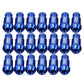 Blue M12x1.5 racing wheel nuts set of 20, anodized aluminum, hex drive