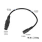 Black DC adapter cable, 33.7cm length, 5.5mm to 8mm barrel plug ends