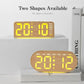 Digital alarm clock with two sizes, yellow time digits on light wood cases