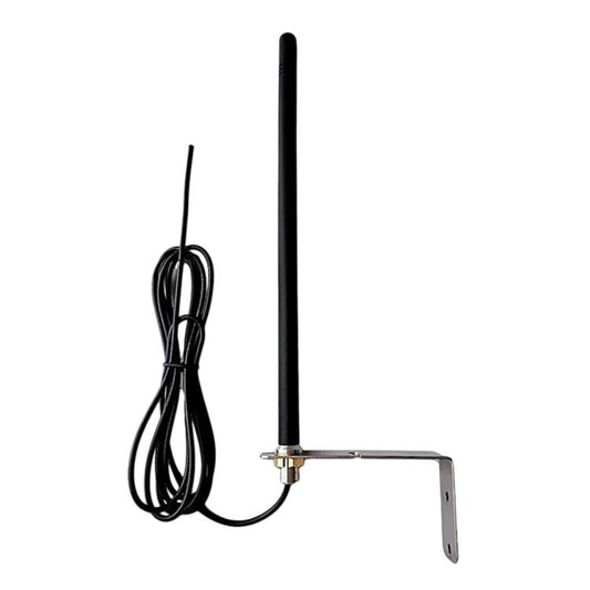 868MHz antenna extension with black rod, coiled wire, and metal wall mount bracket