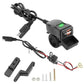 Motorcycle waterproof USB charger with green digital voltmeter display and dual QC ports