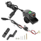 Motorcycle waterproof USB charger with green digital voltmeter display and dual QC ports
