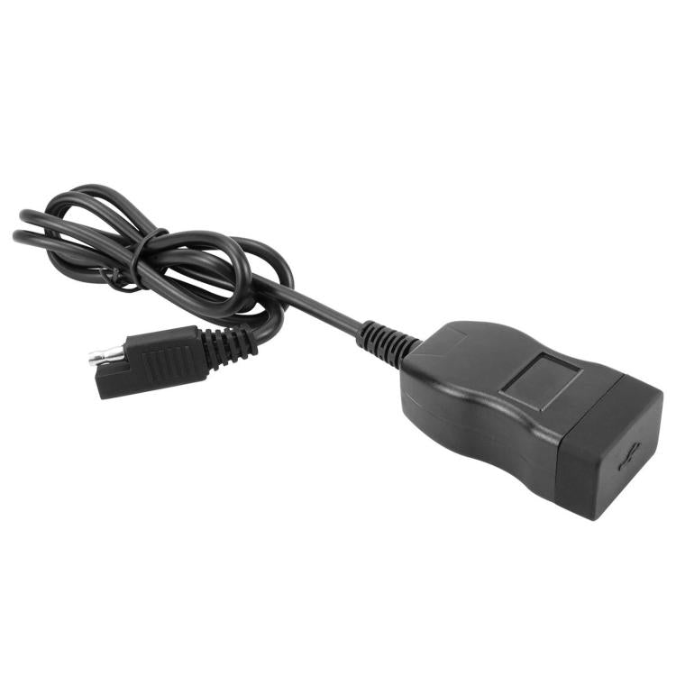 Motorcycle waterproof USB charger unit with cable and compact housing