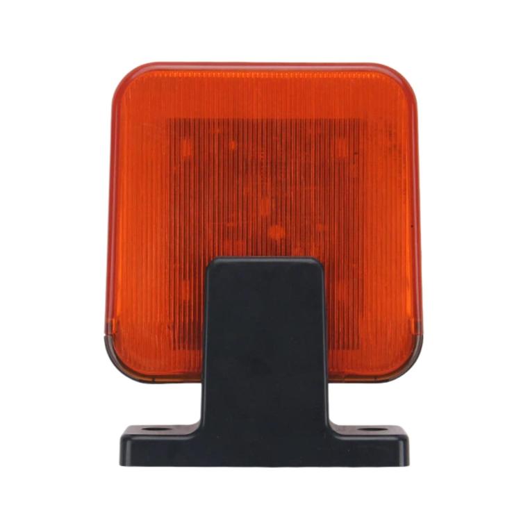 Orange translucent gate warning light with black front mounting bracket
