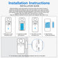 White door sensor installation guide diagram with slide-open battery cover