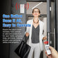 Wireless door alarm remote and white main unit, held for one-button disarm
