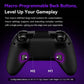 Black tri-mode game controller with textured grips, carbon-style joysticks, and macro back buttons