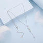 Y-shaped long chain necklace with dangling four-leaf clover crystal charms