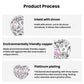 Heart openwork charm bead with pink stones shown in a product graphic