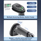 Handheld wireless barcode scanner with trigger and illuminated indicator lights