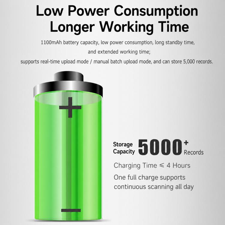 Green battery capacity graphic for handheld 2D barcode scanner charging