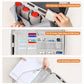 Open gray organizer bag with pen sleeves and multiple card and document slots