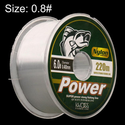 Kwdiss 220m Nylon Fishing Line Casting Line For Spinning Rod & Sea Rod Long Cast Fishing Line, 0.8#, 1.0#, 1.2#, 1.5#, 2.0#, 2.5#, 3.0#, 3.5#, 4.0#, 4.5#, 5.0#, 6.0#, 7.0#, 8.0#