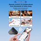 Hand holding a phone with remote controls for an indoor security camera