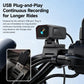 Water-resistant dash cam mounted on handlebar with front lens and USB cable