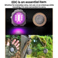 Mini circular LED keychain flashlight with purple glow
