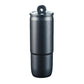 Mini flashlight with top loop, dark gunmetal cylindrical body with matte finish