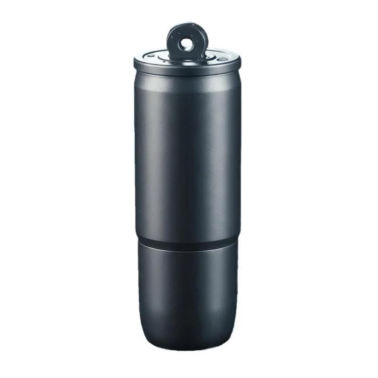 Mini flashlight with top loop, dark gunmetal cylindrical body with matte finish