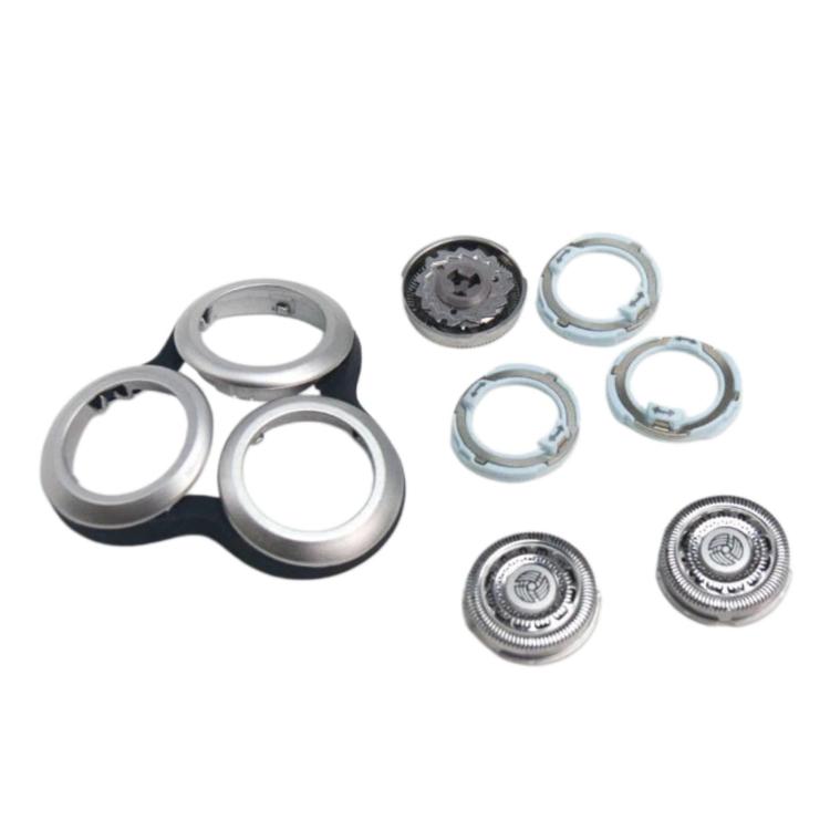 Electric shaver accessory set with foil rings and cutter head components