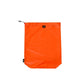 Waterproof drawstring shoe storage pouch, bright orange, top grommet and drawstring closure