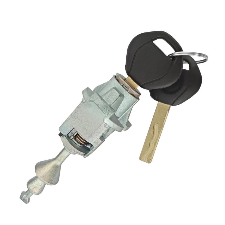 Front left door lock cylinder with black keys and metal lock barrel
