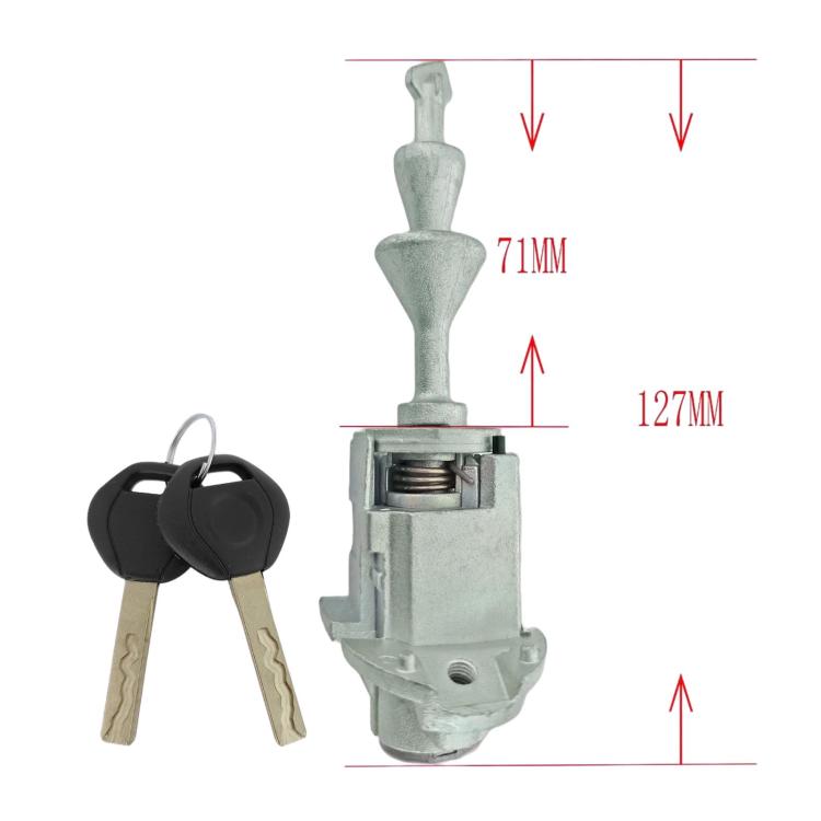 Front left door lock cylinder with keys, 71mm and 127mm size shown