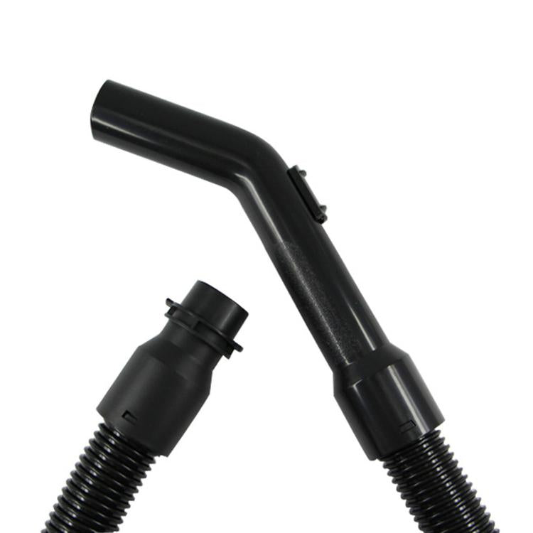 Black vacuum hose handle assembly showing wand connection and coiled hose