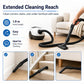 Black vacuum hose handle and coiled hose with floor nozzle attachment