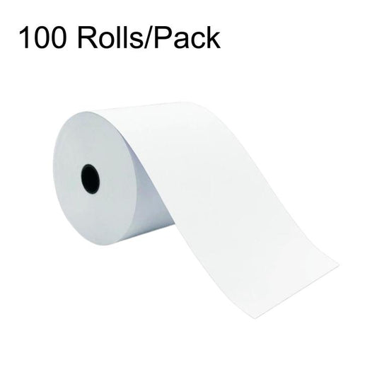 Thermal receipt paper roll, 100 rolls/pack, white thermal paper with core